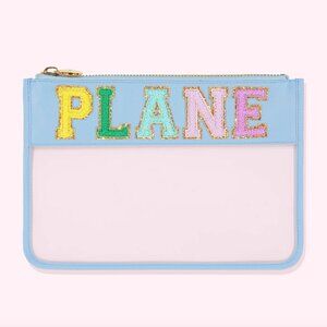 Stoney Clover Lane NWT Plane Plane Clear Flat Pouch in Periwinkle
